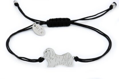 Bracelet with havanese silver on a black string