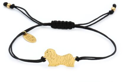 Bracelet with havanese golden on a black string